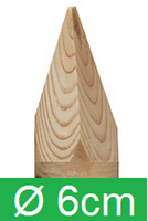 Pali in Legno di Pino Nordico con Punta Torniti Impregnati- Trattati Classe III - Diametro: 6cm - H1