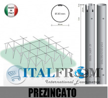 CONF. 50 PZ - PALI TONDI PREZINCATI 'PICCOLI' PER VIGNETO -DIAM: 30mm - ALTEZZA: 180 cm - SPESSORE: 