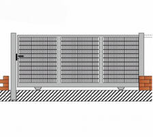 Cancello Scorrevole in Grigliato Classic  Zincato a Caldo - Misura:cm 600x200 h