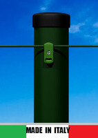 Paletto Tondo in Ferro Zincato e Plastificato Verde con Passafilo PVC (Diam: 34mm) (Altezza 120 cm)