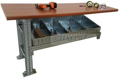 Modulo Aggiuntivo Banco da Lavoro Fisso Robustissimo ITALFROM 150x 60 x 100 cm con Vaschette Portaog