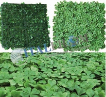 Siepe Finta Artificiale Formato Piastrella cm 50x50 con Foglie di Quadrifoglio Sintetica
