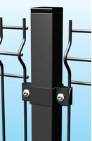 Palo Tubolare Quadro Antracite 50X50mm -  Altezza Palo 110 cm - Completo di 3 Collari per Fissaggio