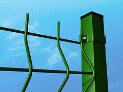 Piastra a Collare Verde in Acciaio per Palo Tubolare Quadro 50X50  mm - 2