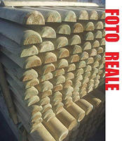 Mezzi Pali in Legno di Pino Nordico Torniti Impregnati- Trattati Classe III - Diametro: 8cm - H200cm - 4