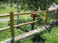 Pali in Legno di Pino Nordico Torniti Impregnati con 2 Fori- Trattati Classe III - Diametro: 12cm -  - 3