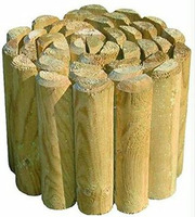 Bordura in Rotolo per Aiuole Giardino in Legno di Pino Nordico - Diametro: 5 cm - H40cm - L250cm - 2