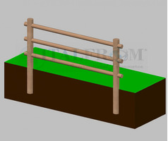 Staccionata Steccato in Legno di Pino con 3 Fori (Misure: L 150cm x H 100cm)  Modulo Iniziale