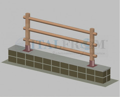 Staccionata Steccato in Legno di Pino con 3 Fori (Misure:L 150cm x H 100cm)  Modulo Iniziale