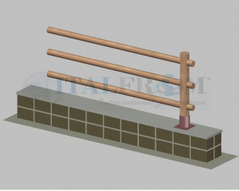 Staccionata Steccato in Legno di Pino con 3 Fori (Misure:L 150cm x H 100cm) Modulo Continuativo