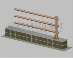 Staccionata Steccato in Legno di Pino con 3 Fori (Misure:L 200cm x H 100cm) Modulo Continuativo