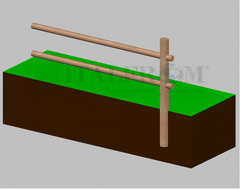 Staccionata Steccato in Legno di Pino con 2 Fori (Misure: L 150cm x H 100cm) Modulo Continuativo