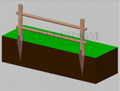 Staccionata Steccato in Legno in Pino con 2 Fori(Misure: L 150cm x H 100cm)  Modulo Iniziale