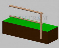 Staccionata Steccato in Legno di Pino con Sella e Foro (Misure: L 150cm x H 100cm) Modulo Continuati