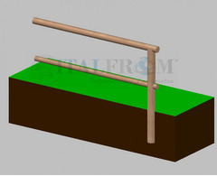 Staccionata Steccato in Legno di Pino con Sella e Foro (Misure: L 200cm x H 100cm) Modulo Continuati