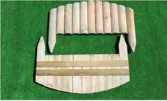 Bordura Steccato Vampiro per Aiuole Giardino in Legno di Pino- cm 55 X 26/40h - 3
