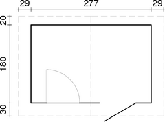 Casetta da Giardino in Legno d' Abete Nordico (28mm) - cm 200X297cm - Pavimento Escluso - ITALFROM00 - 2