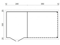 Casetta da Giardino in Legno d' Abete Nordico(28mm) - cm 610X320cm -Pavimento Escluso- Italfrom10 - 2