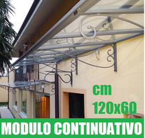 PENSILINA-TETTOIA  MODULARE IN FERRO BATTUTO LINEA MAURIELLO- DIMENSIONI: 60X120 cm (MODULO CONTINUA