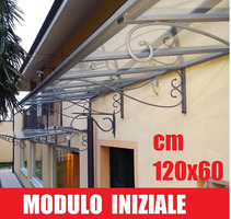 PENSILINA-TETTOIA  MODULARE IN FERRO BATTUTO LINEA MAURIELLO- DIMENSIONI: 60X120 cm (MODULO INIZIALE