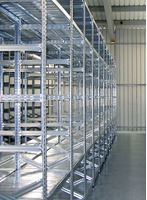 Scaffalatura componibile lunghezza 10,5 metri , altezza 2,00 mt, profondità 50 cm  con 4 ripiani in 