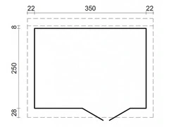 Casetta da Giardino in Legno d' Abete Nordico(28mm) - cm350x250cm -Pavimento Escluso- Italfrom15 - 2
