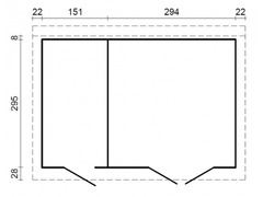 Casetta da Giardino in Legno d' Abete Nordico(28mm) - cm445x295cm -Pavimento Escluso- Italfrom16 - 2