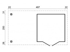Casetta da Giardino in Legno d' Abete Nordico(28mm) - cm487x250cm -Pavimento Escluso- Italfrom17 - 2