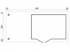 Casetta da Giardino in Legno d' Abete Nordico(28mm) - cm587x250cm -Pavimento Escluso- Italfrom18 - 2