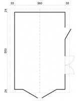 Garage in Legno d' Abete Nordico(44mm) - cm 380X570cm - ITALFROM20 - 2