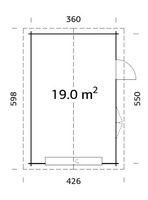 Garage in Legno d' Abete Nordico(44mm) - cm 380X570cm - ITALFROM22 - 2