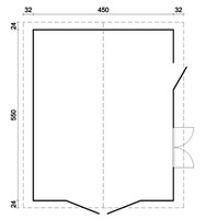 Garage in Legno d' Abete Nordico(44mm) - cm 470X570cm - ITALFROM24 - 2