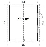 Garage in Legno d' Abete Nordico(44mm) - cm 470X570cm - ITALFROM25 - 2