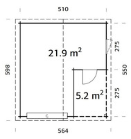 Garage in Legno d' Abete Nordico(44mm) - cm 530x570cm - ITALFROM28 - 2