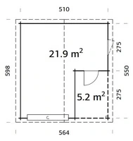 Garage in Legno d' Abete Nordico(44mm) - cm 530x570cm - ITALFROM28 - 2