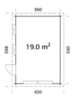 Garage in Legno d' Abete Nordico(44mm) - cm 380x570 cm - ITALFROM31 - 2