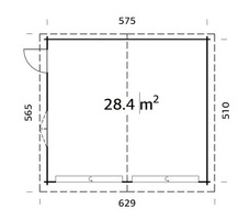 Garage in Legno d' Abete Nordico(44mm) - cm 595x530 cm - ITALFROM37 - 2