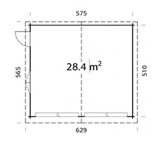 Garage in Legno d' Abete Nordico(44mm) - cm 595x530 cm - ITALFROM37 - 2
