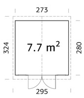 Casetta da Giardino in Legno d' Abete Nordico(16mm) - cm 273X280 - Pavimento Incluso - ITALFROM38 - 2
