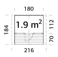 Casetta da Giardino per Bambini in Legno d' Abete Nordico(16mm) - 112X180cm - Pavimento Incluso - IT - 4