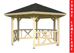 Gazebo da Giardino in Legno Lamellare d'Abete Nordico  - cm 337(diametro) -  Italfromgiard2