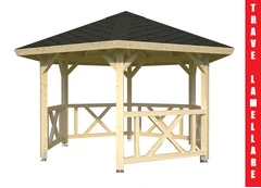 Gazebo da Giardino in Legno Lamellare d'Abete Nordico  - cm 337(diametro) -  Italfromgiard2