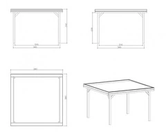 Gazebo da Giardino in Legno Lamellare d'Abete Nordico - cm 350X350cm - Italfromgiard4 - 3