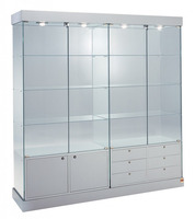 Vetrina Alta con Luci  L182xP46xH188 cm Cristalli Temperati OF161CM