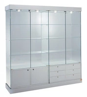 Vetrina Alta con Luci  L182xP46xH188 cm Cristalli Temperati OF161CM