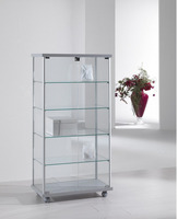 Vetrina in Cristallo Temperato con  Ripiani Regolabili in Altezza  dimensioni (73X39X h141) Serie Al