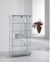 Vetrina in Cristallo Temperato con  Ripiani Regolabili in Altezza  dimensioni (73X39X h141) Serie Al
