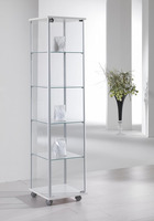 Vetrina in Cristallo Temperato con Ripiani Regolabili in Altezza  dimensioni(43X43X h180) Serie Alld