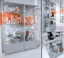 Vetrina in Cristallo Temperato con Ripiani Regolabili in Altezza  dimensioni(43X43X h180) Serie Alld - 2