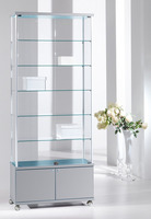 Vetrina in Cristallo Temperato Ripiani Regolabili in Altezza con Mobile dimensioni(73X39X h220) Seri